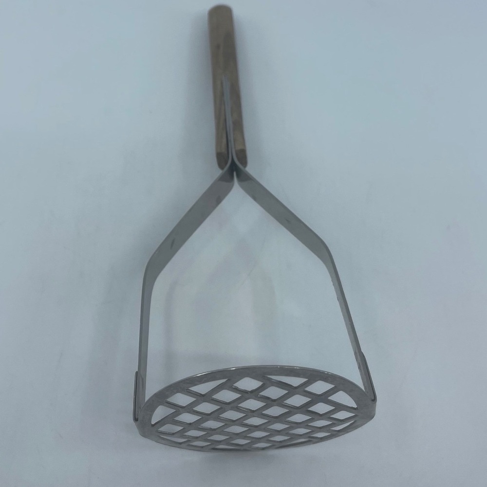 Mar-Crest Vintage Potato Masher Stainless Steel Wood Handle USA Made 9.5 Inch